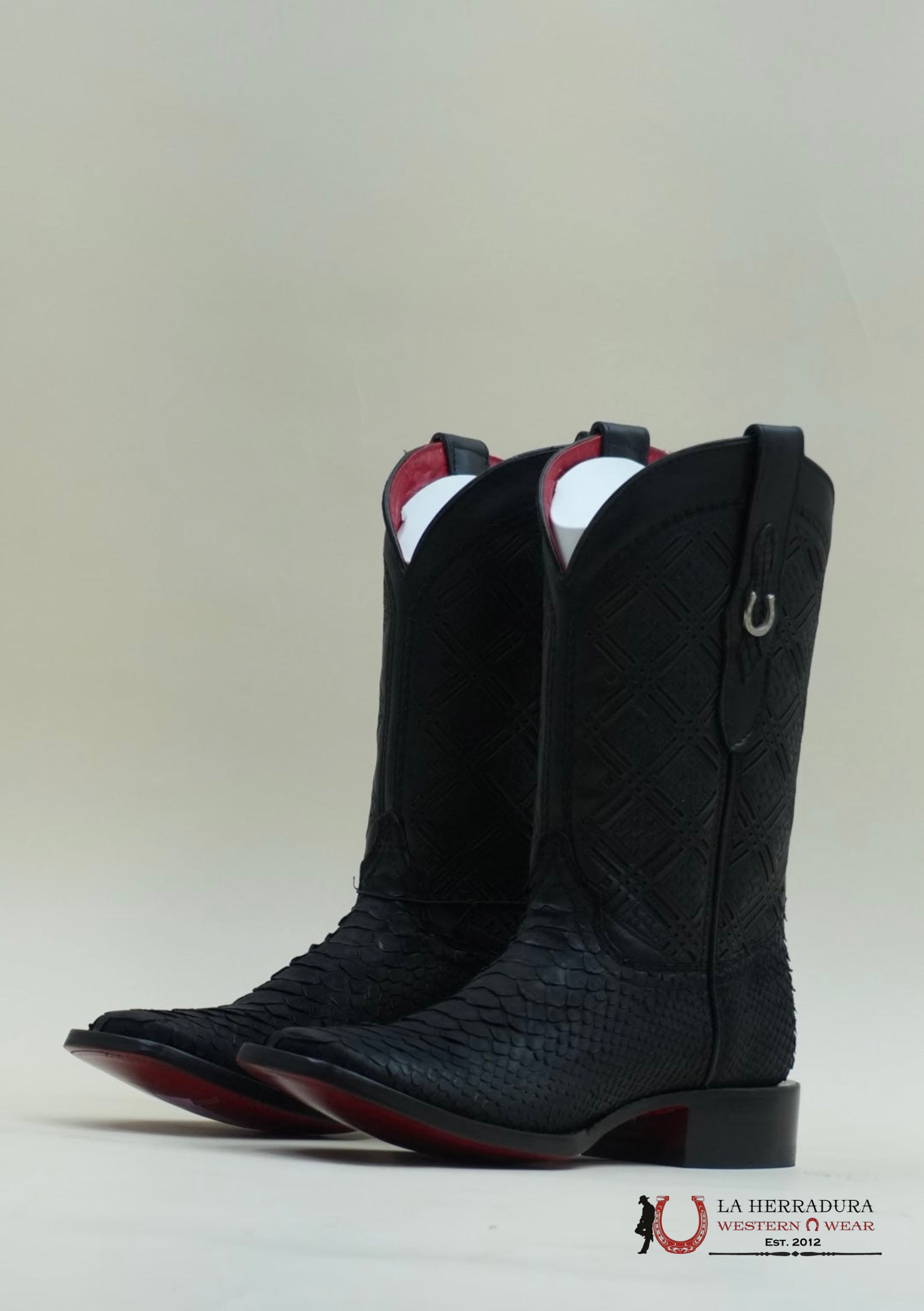 LA HERRADURA PYTHON NEGRO MATTE SWORD NEGRO BOOT BOTAS HOMBRES