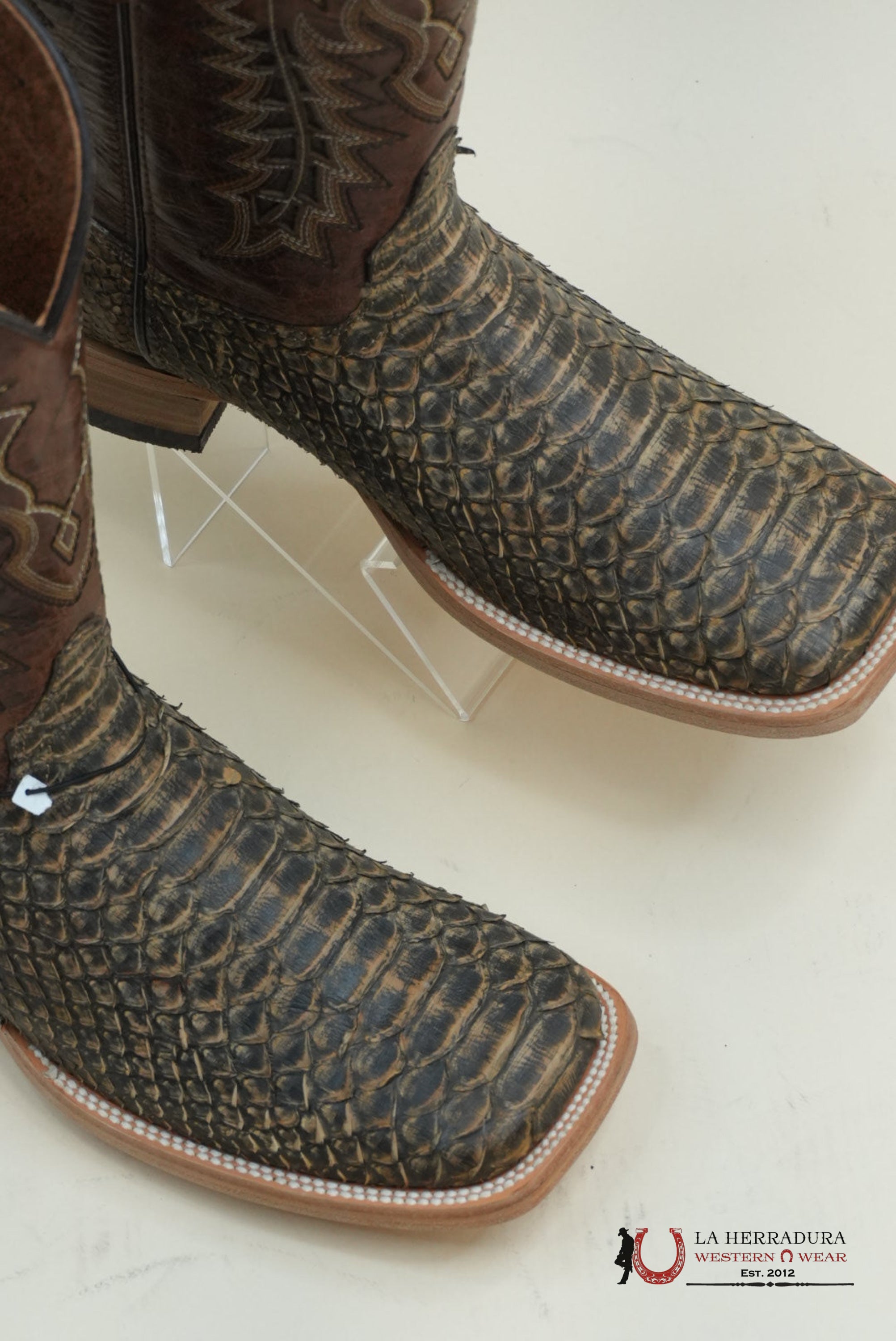 LA HERRADURA WESTERN WEAR PYTHON UMBER APACHE BOOTS BOTAS HOMBRES