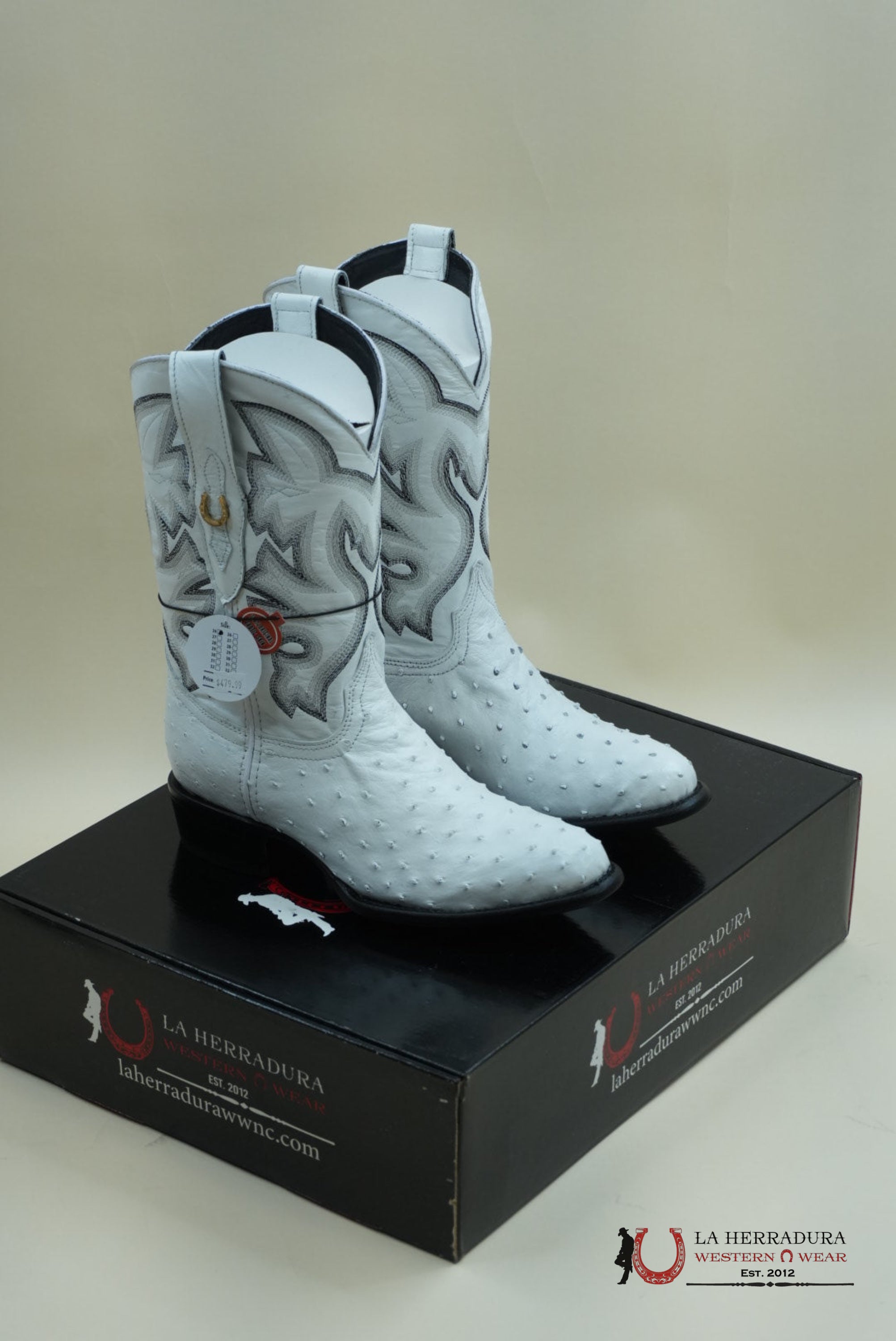 LA HERRADURA AVESTRUZ BLANCO NUEVO MÉXICO BLANCO BOOT BOTAS HOMBRES