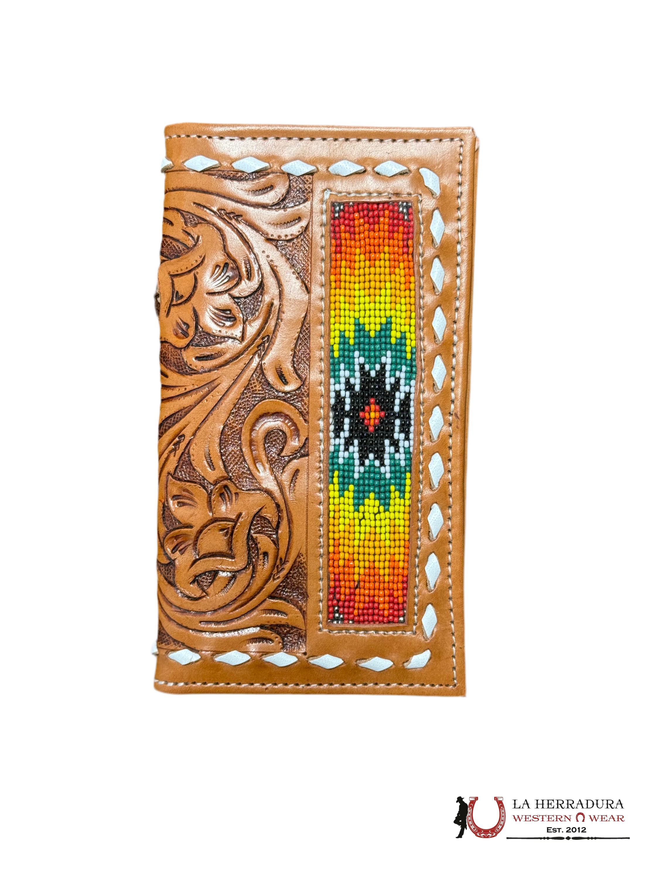 La Herradura Men’s wallet color tan with multicolor design 1 ACCESORIOS