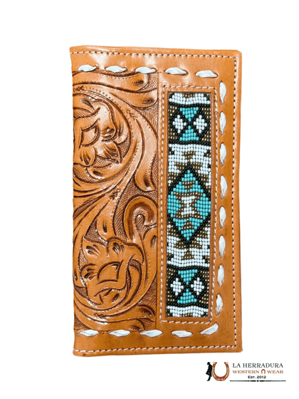 La Herradura Men's wallet color tan with multicolor design 11