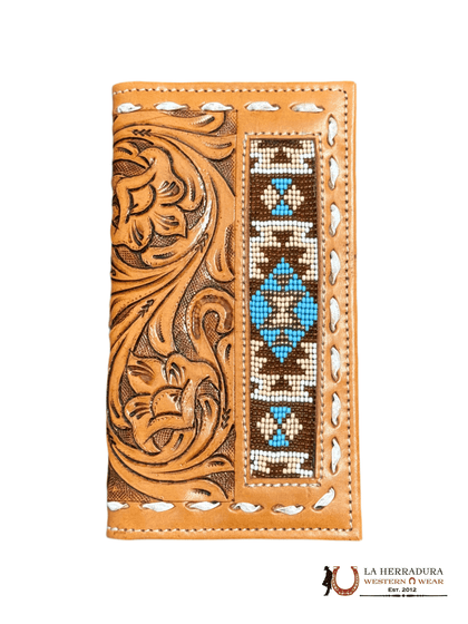La Herradura Men's wallet color tan with multicolor design 13