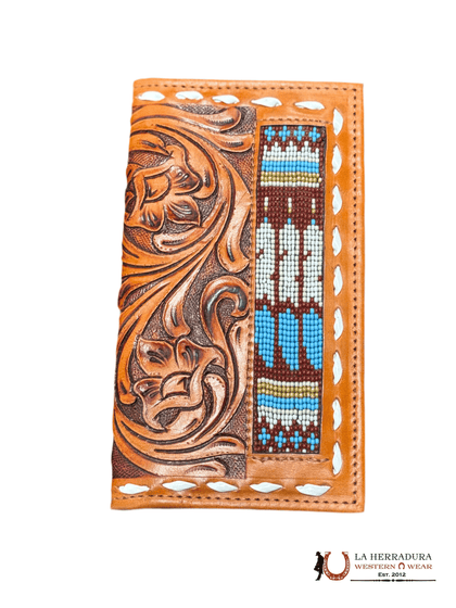 La Herradura Men's wallet color tan with multicolor design 2