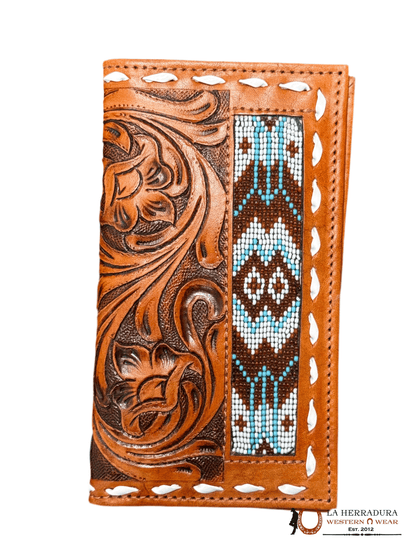 La Herradura Men's wallet color tan with multicolor design 3