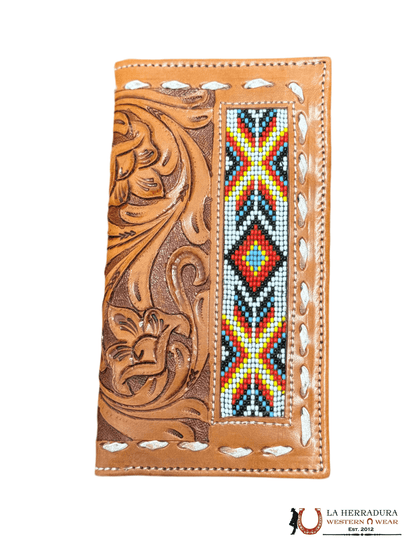 La Herradura Men's wallet color tan with multicolor design 4