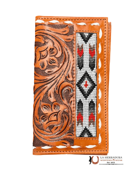 La Herradura Men's wallet color tan with multicolor design 6