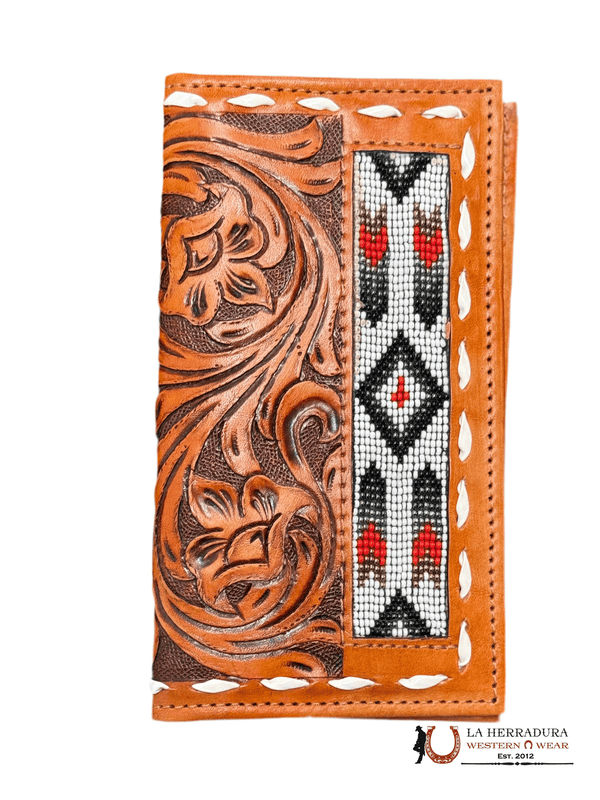 La Herradura Cartera para hombre color tostado con diseño multicolor 6