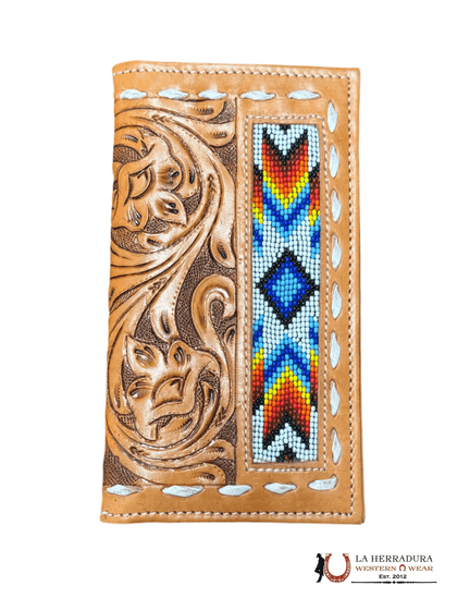 La Herradura Men's wallet color tan with multicolor design 8