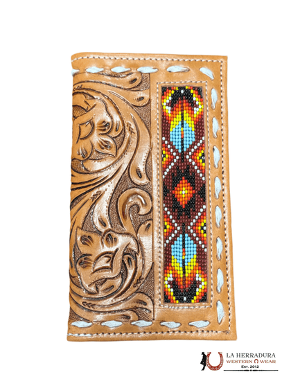 La Herradura Men's wallet color tan with multicolor design 9