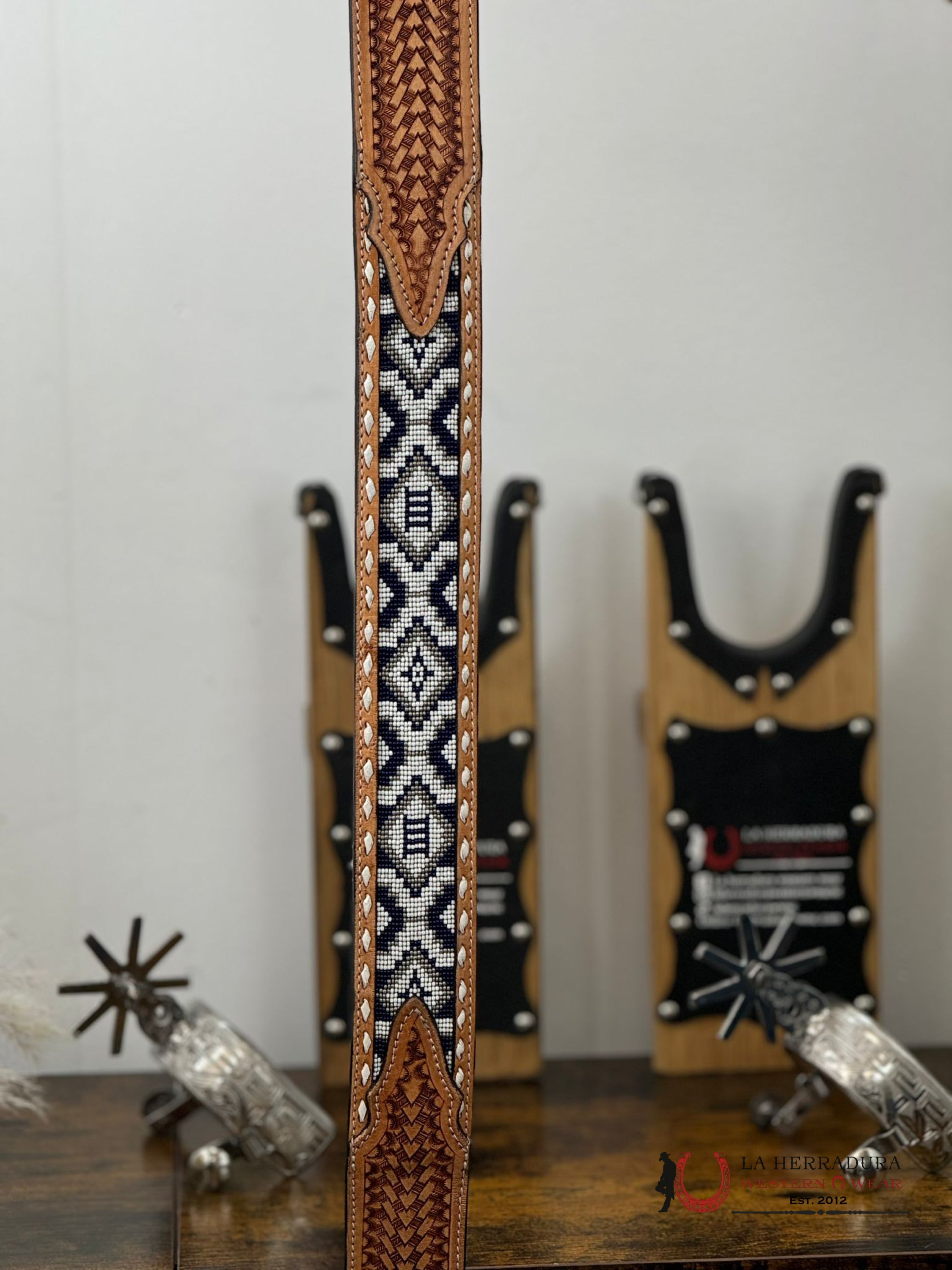 La Herradura Oxford Silver Stitch Tooled 2 Inch Belt 32 Only Belt Cinturones Hombres