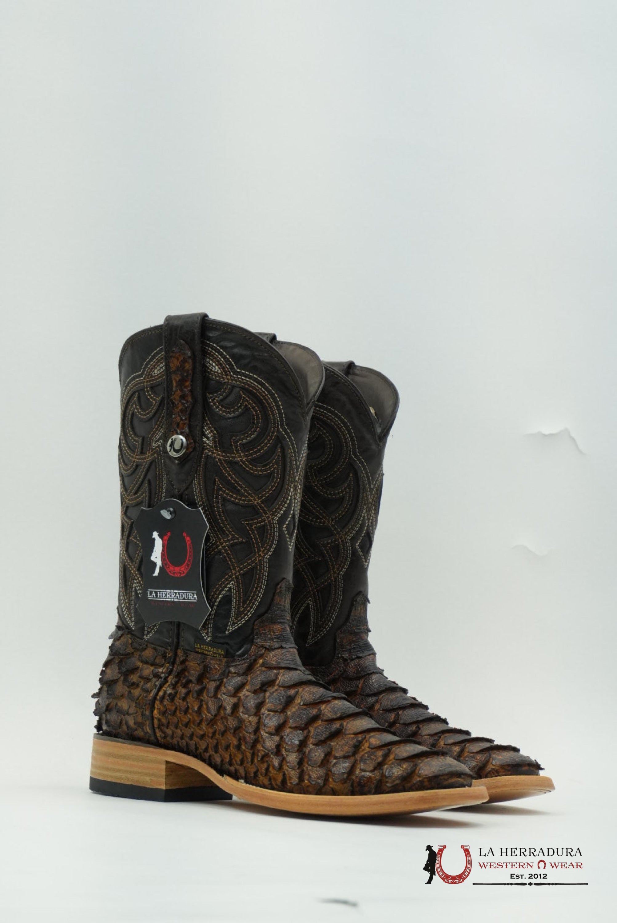 LA HERRADURA PITON CLON MEGA MIEL BRILLOSO SQUARE TOE BOTAS HOMBRES