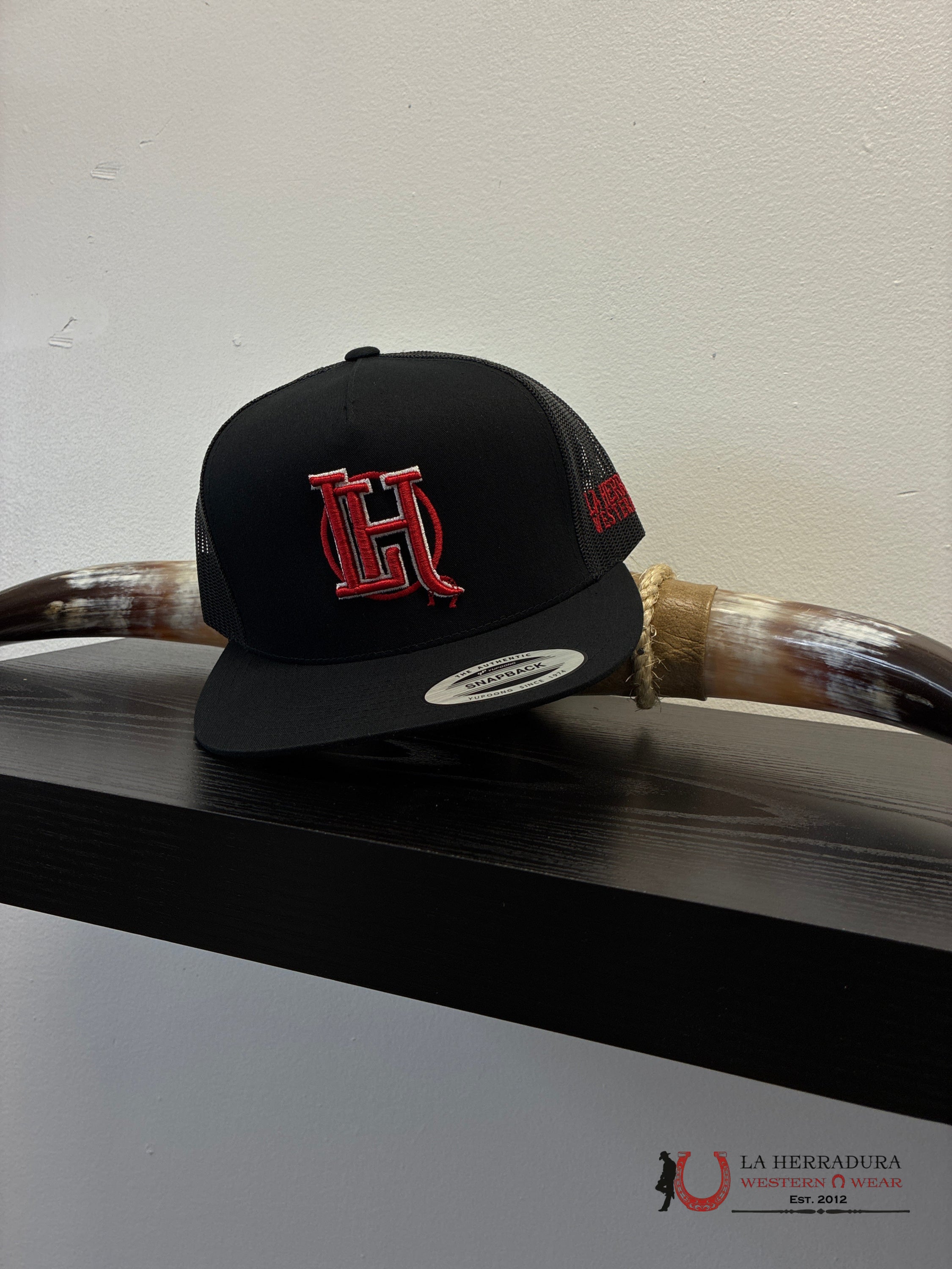 LA HERRADURA WESTERN WEAR BLACK HAT CAPS MENS GORRAS HOMBRES