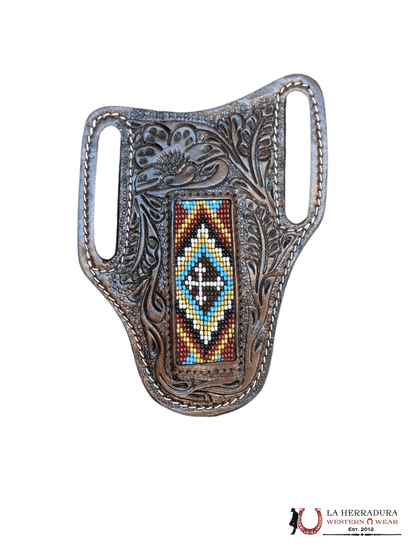 La Herradura Western Wear Brown radge cover with multicolor design 5