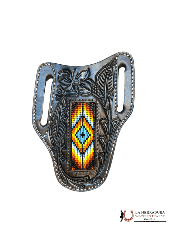 La Herradura Western Wear Funda marrón con diseño multicolor 6
