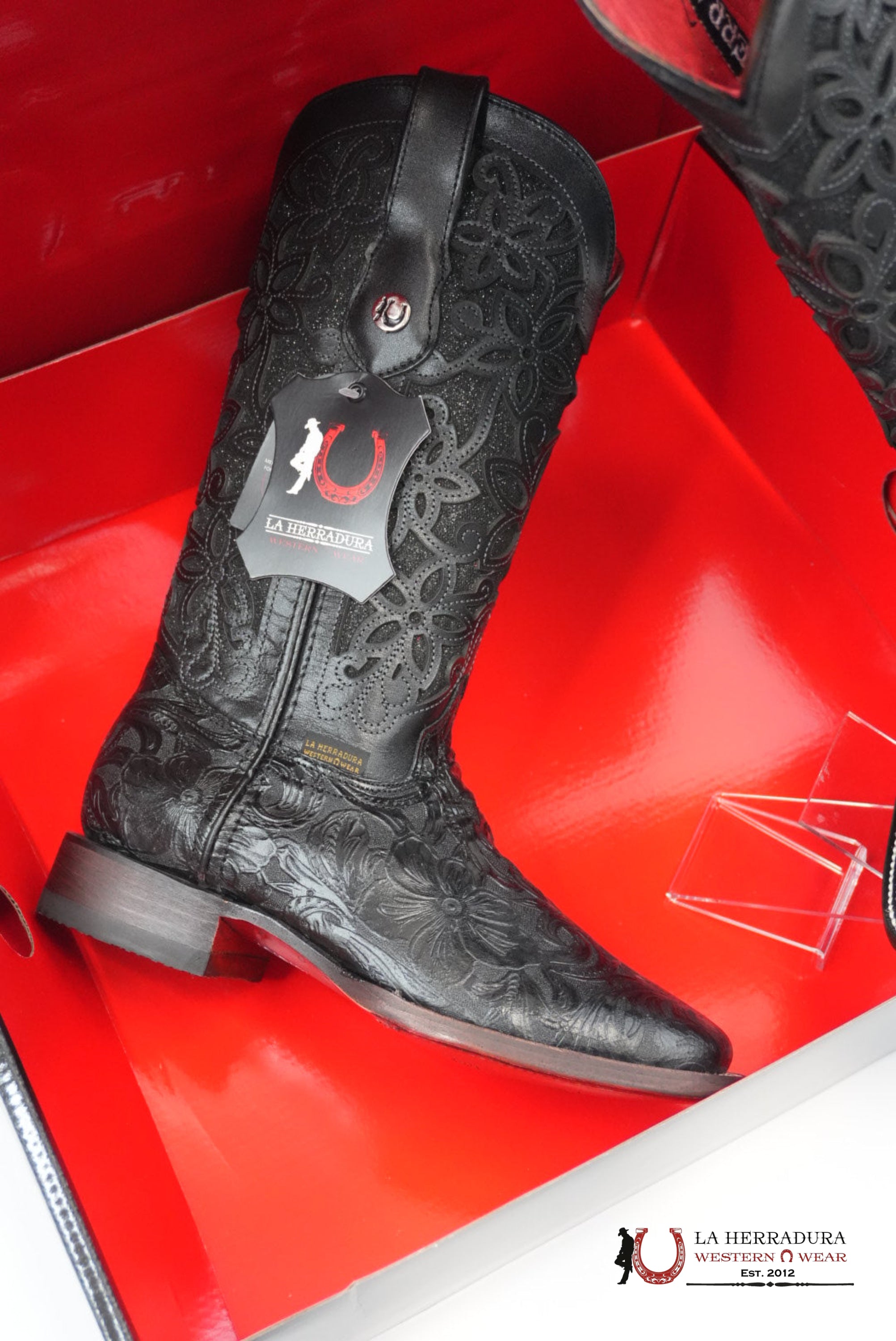 LA HERRADURA WOMEN ALMA CINCELADO NEGRO RED BOTTOM BOTAS MUJERES