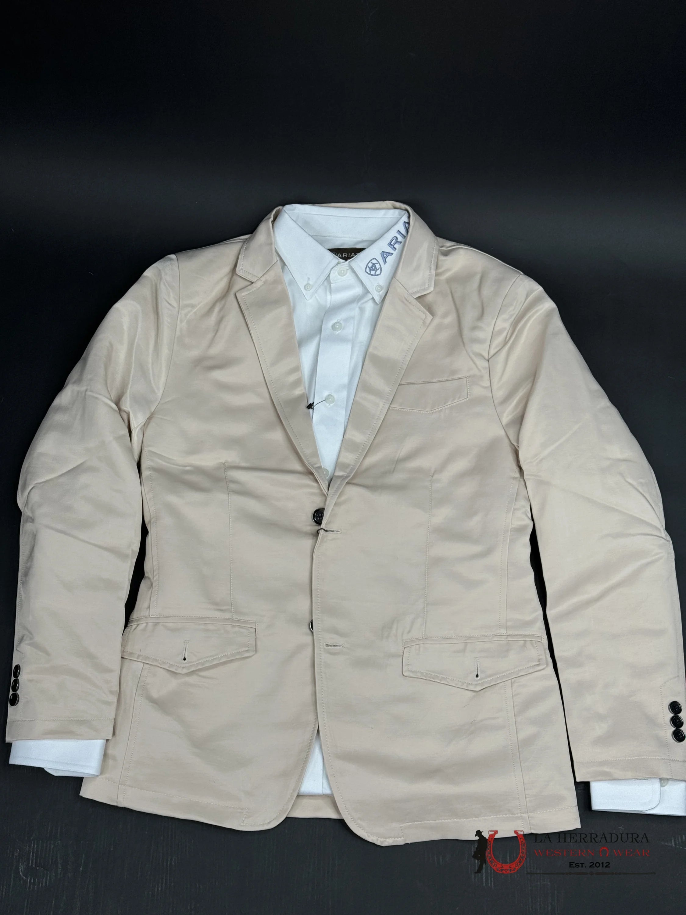 Lamasini Beige Smooth Liso Blazer Ropa Hombres