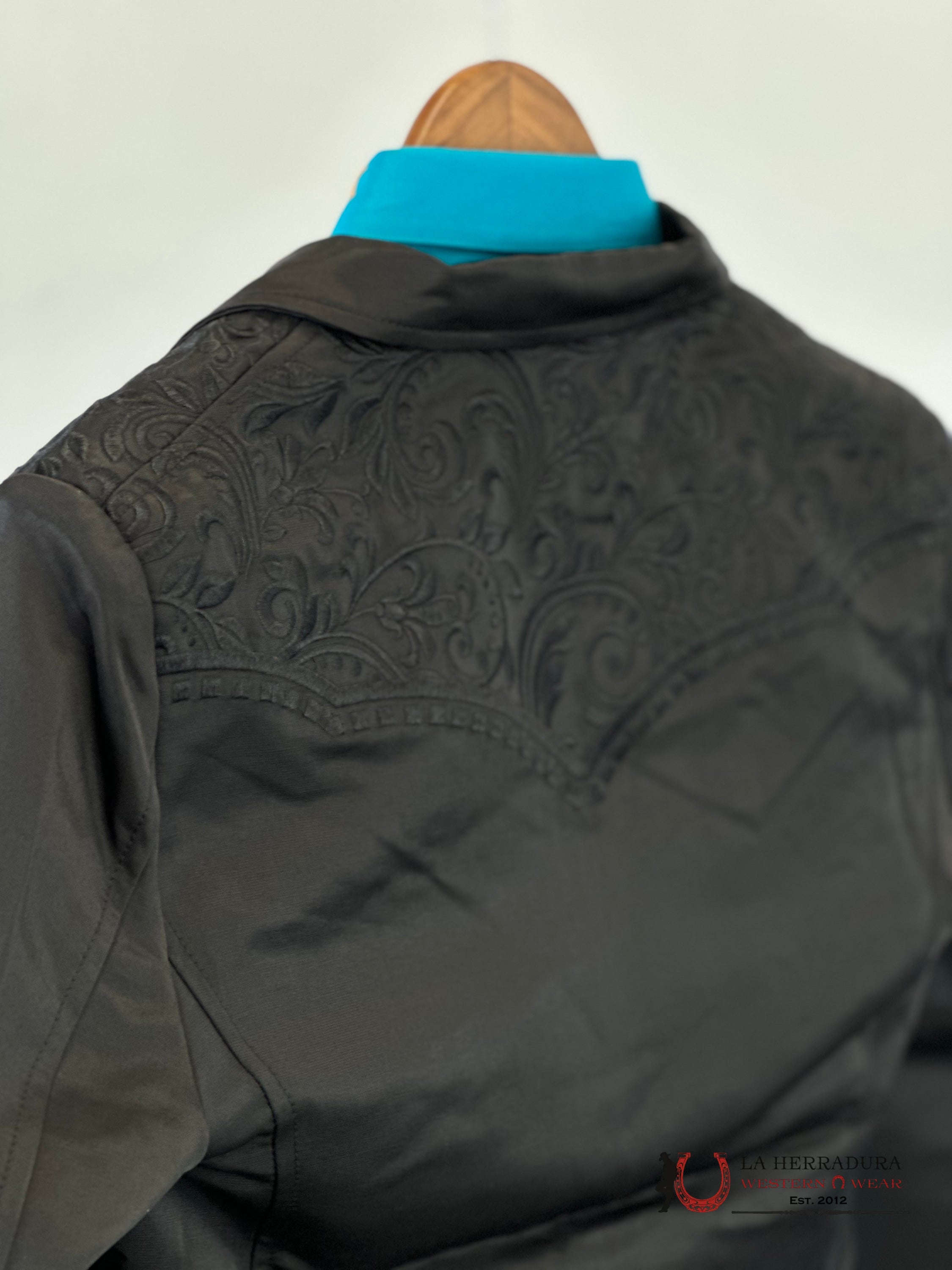 Lamasini Black On Embroidered Blazer Lam506-2847 Ropa Hombres