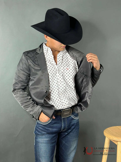 Saco Lamasini Bordado Color Carbón para Hombre – LAM494