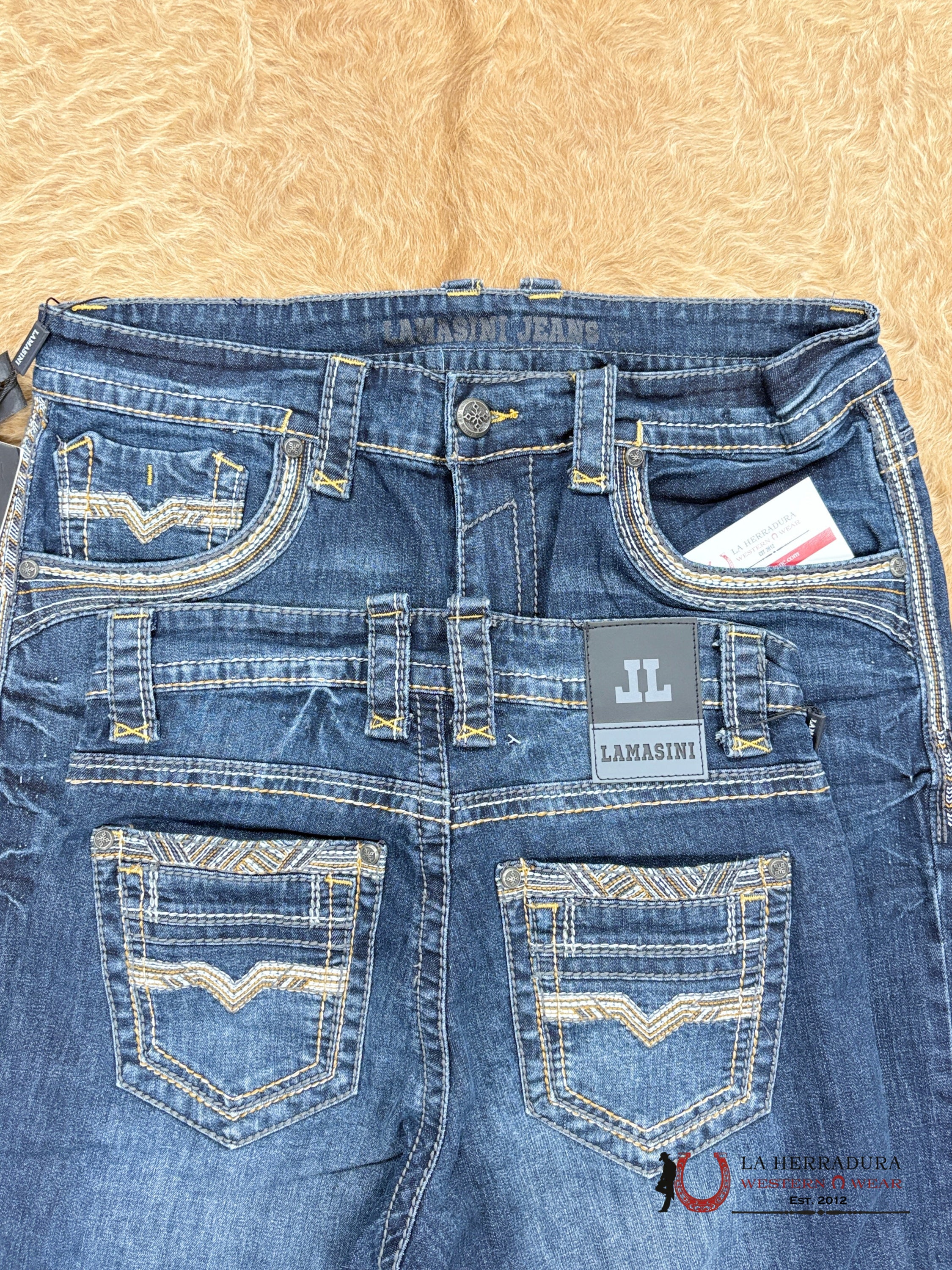 LAMASINI MENS JEANS MODERN BOOT CUT- LAM1861 ROPA HOMBRES