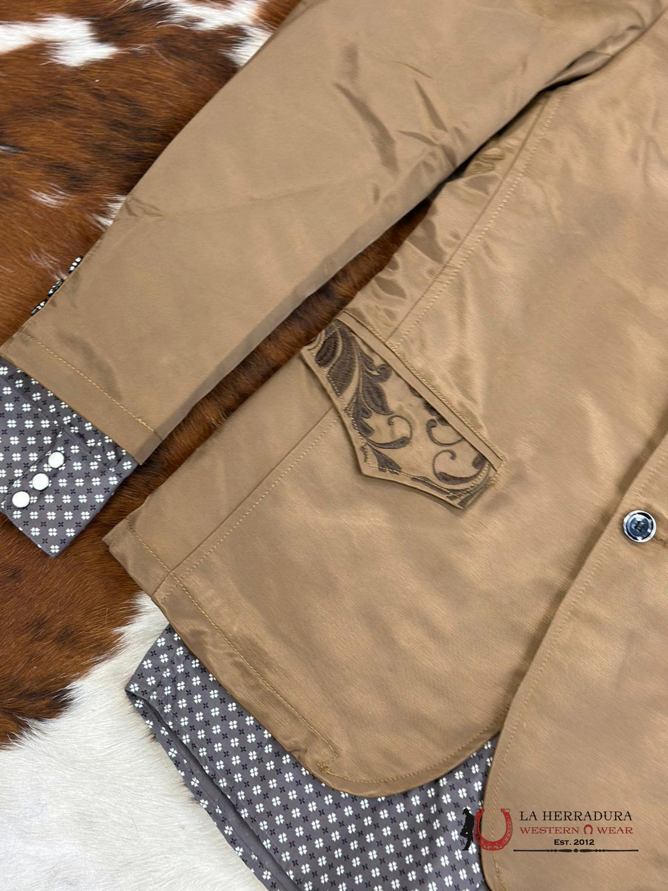 Lamasini Mustard Embroidered Smooth Blazer Lam505-2149 Ropa Hombres