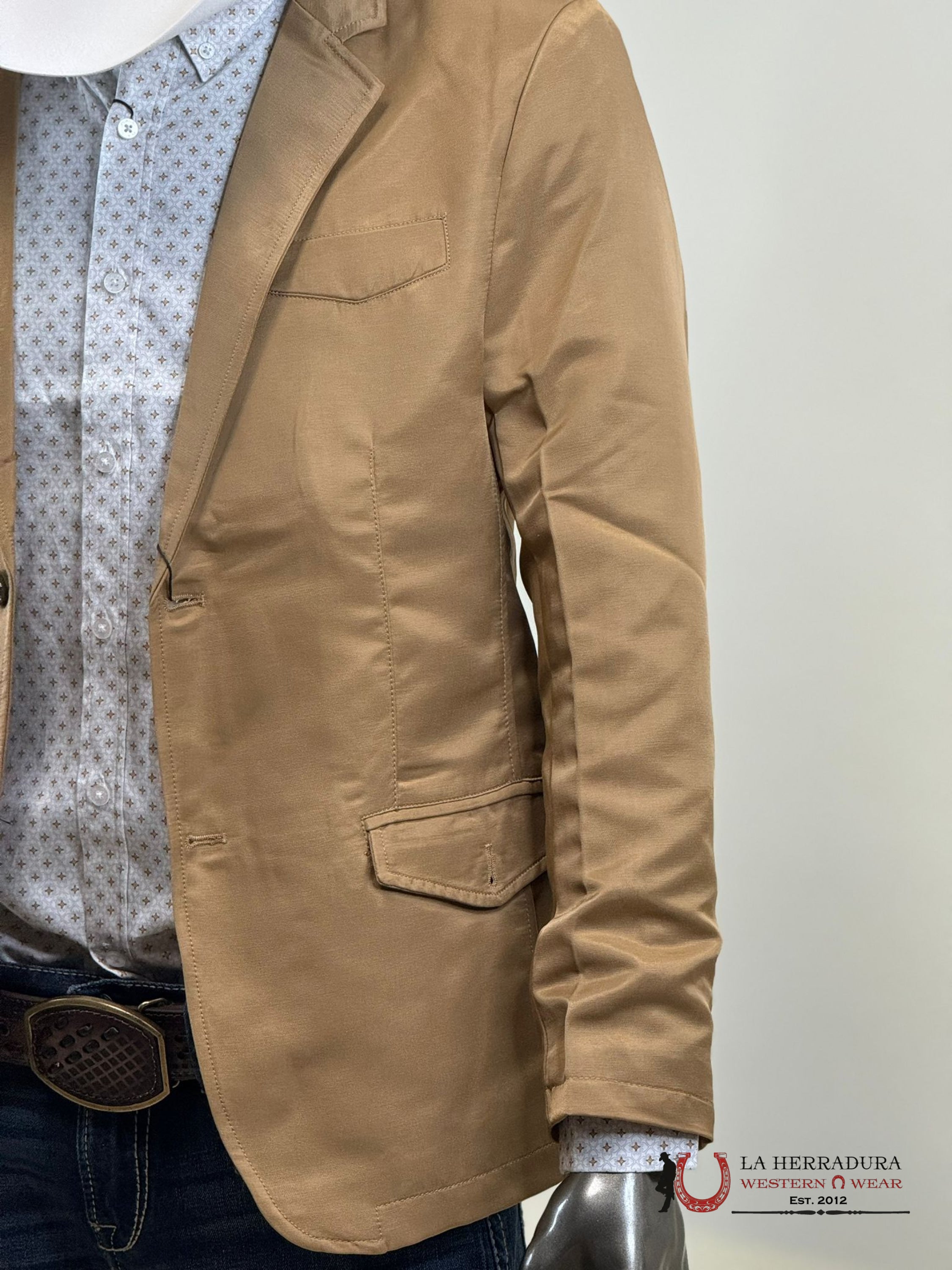 Lamasini Saco Light Brown Liso Smooth Blazer Ropa Hombres