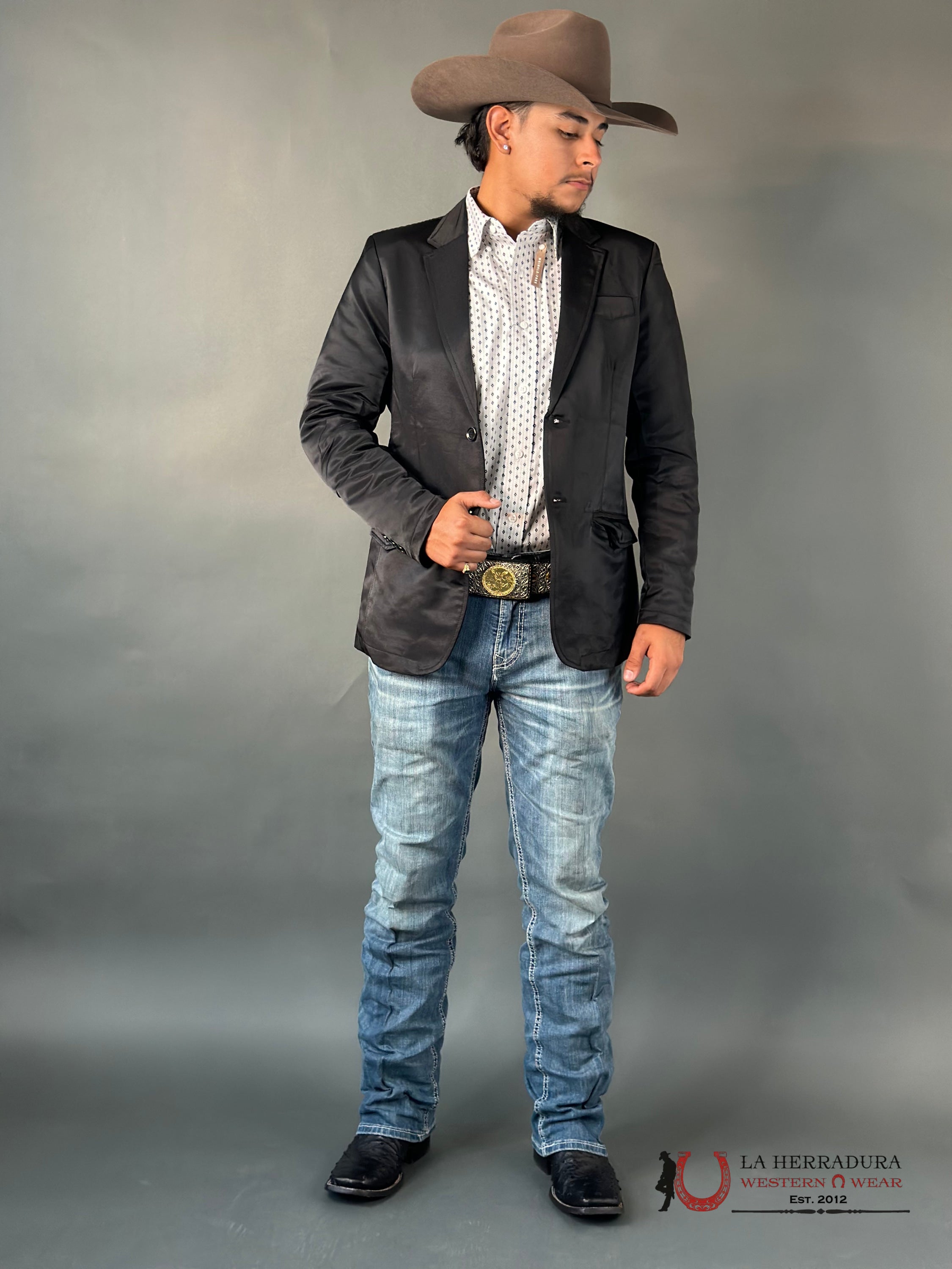 Lamasini Smooth Liso Black Blazer Nuevo Ropa Hombres