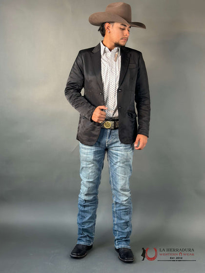 LAMASINI LISO NEGRO BLAZER NUEVO- LAM492