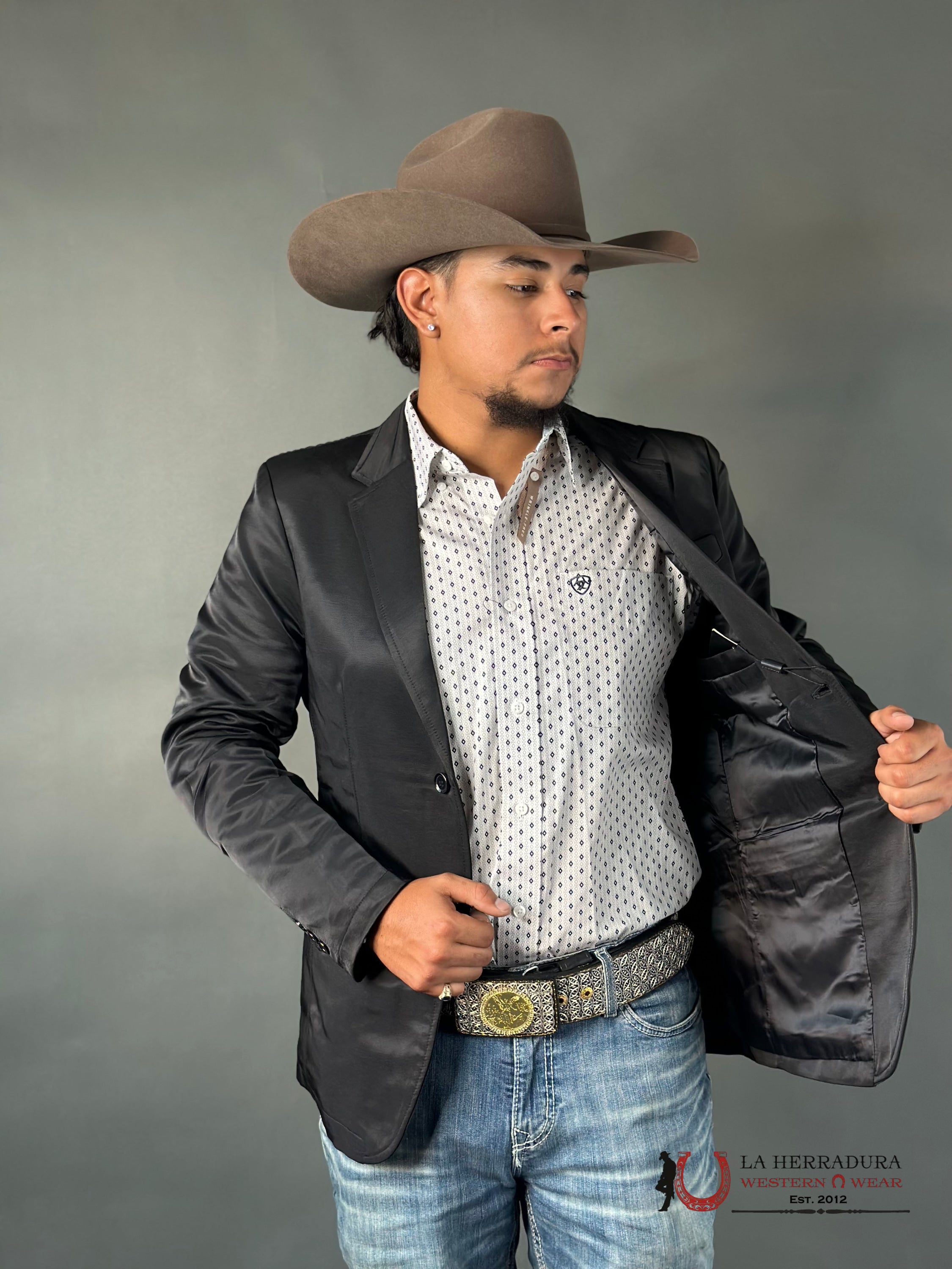 Lamasini Smooth Liso Black Blazer Nuevo Ropa Hombres