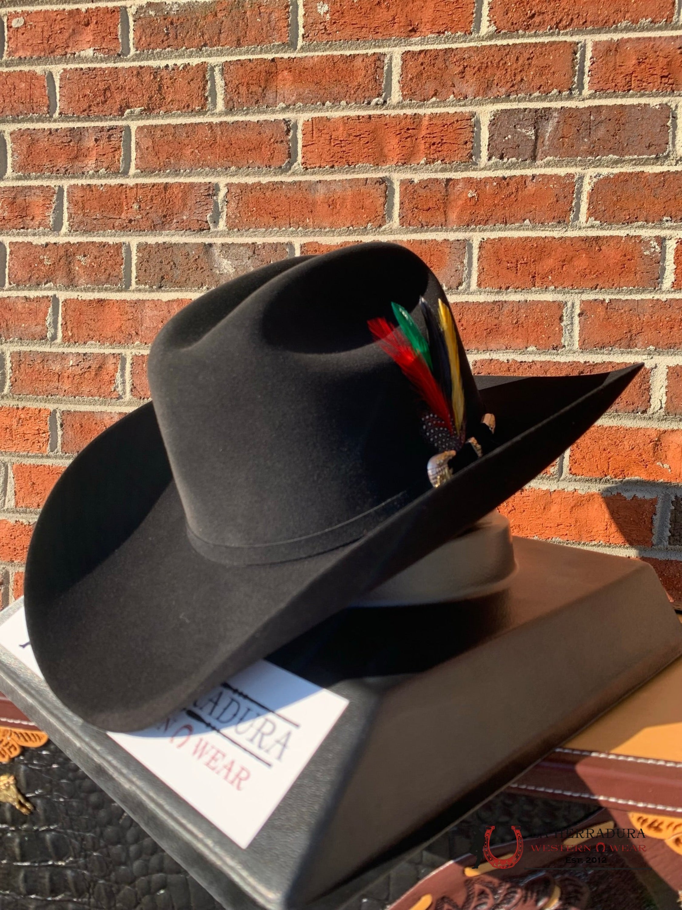 Larry Mahan´s 1000X Imperial Negro Cowboy Hat 7 1/4 / 4 Inc Tejana