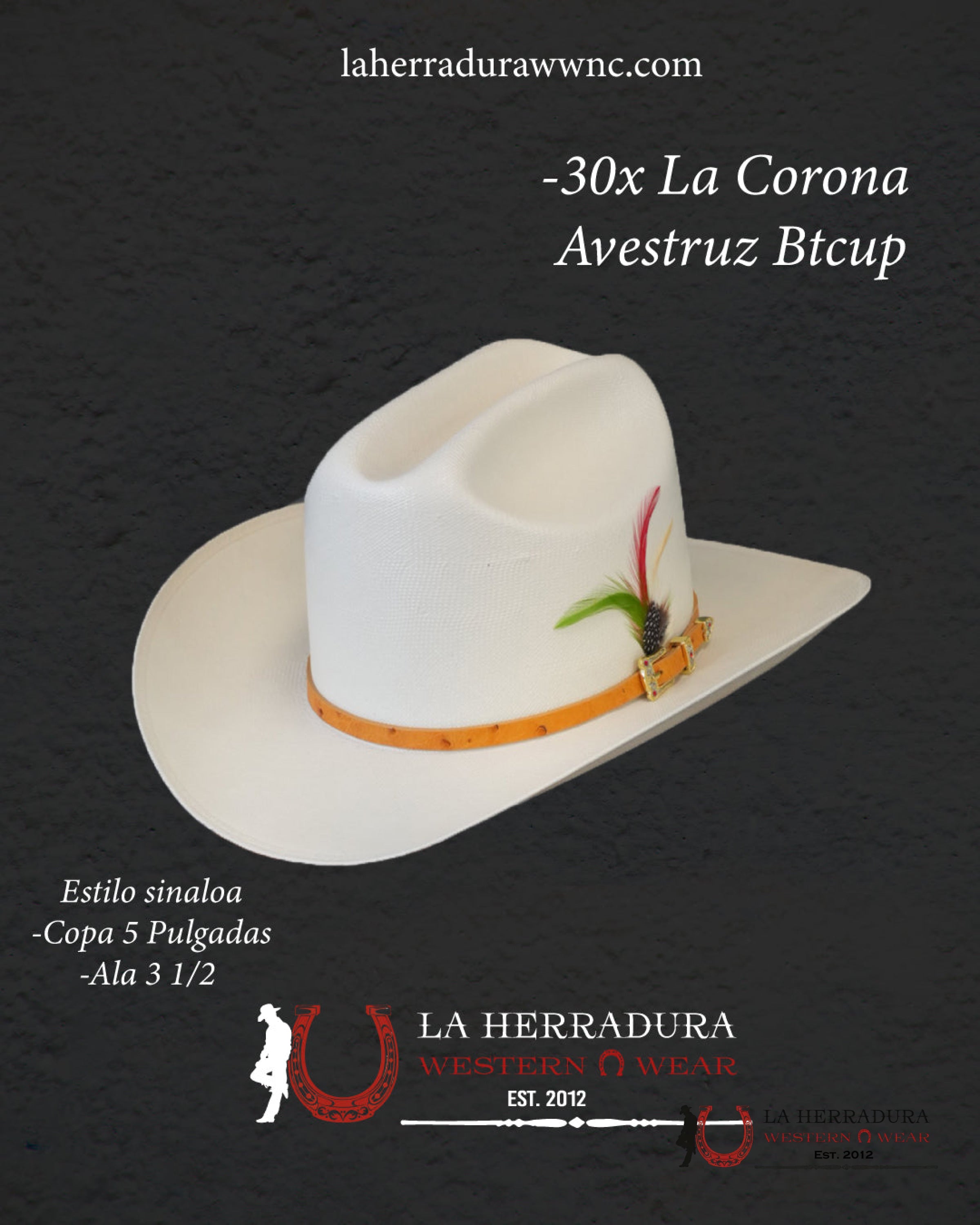Larry Mahan’s Straw Hats Corona Buttercup Orix Sinaloa Style 30X Copa alta TEJANA