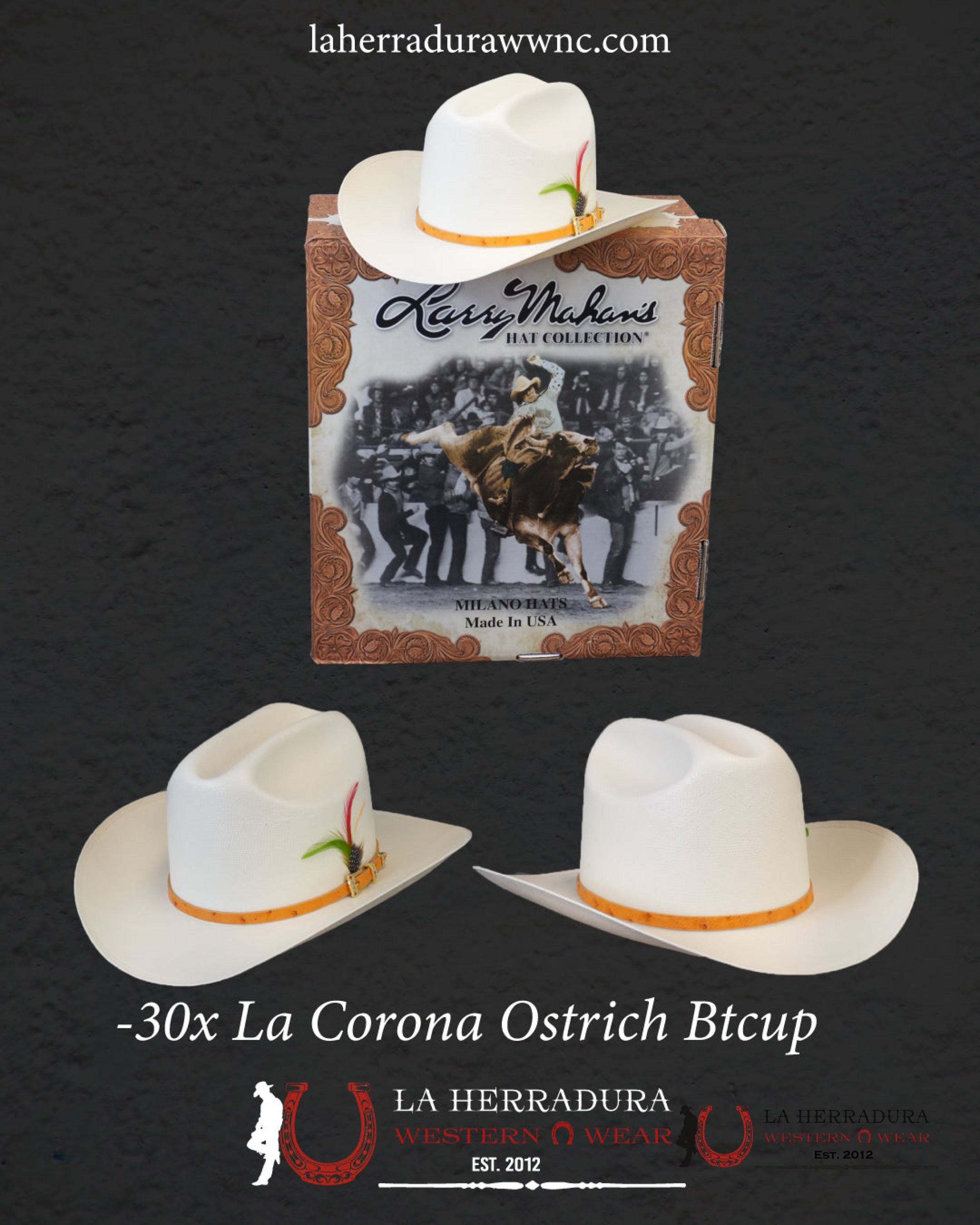 Larry Mahan’s Straw Hats Corona Buttercup Orix Sinaloa Style 30X Copa alta TEJANA