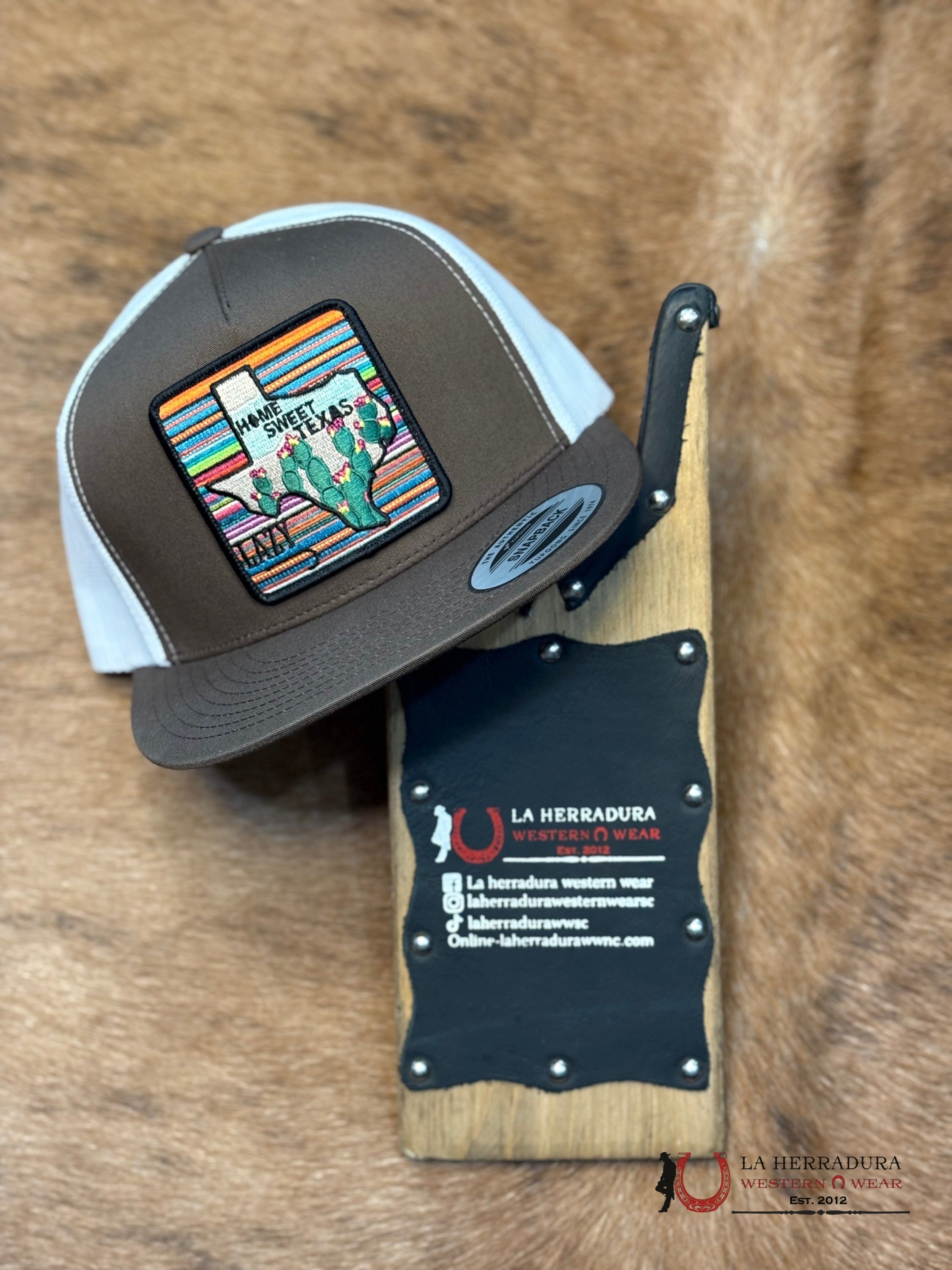 LAZY J CAP BROWN AND WHITE