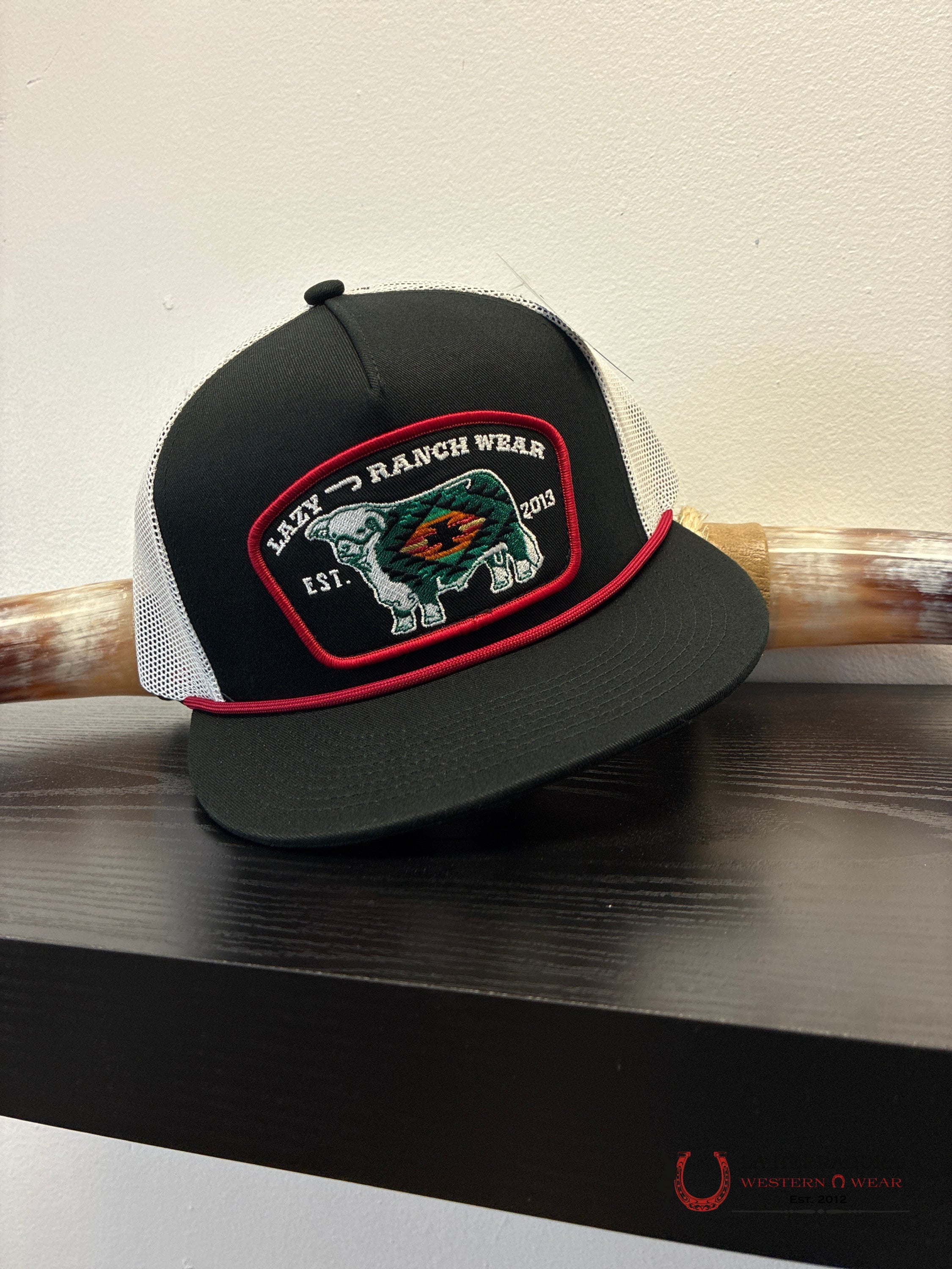 LAZY J CAPS BLACK RED