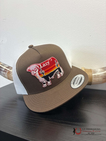 GORRAS LAZY J MARRÓN Y ROJO TORO
