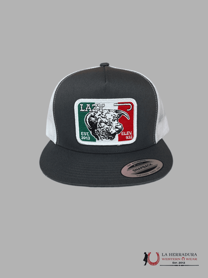 GORRAS LAZY J GRISES CON BANDERA DE MÉXICO A COLOR