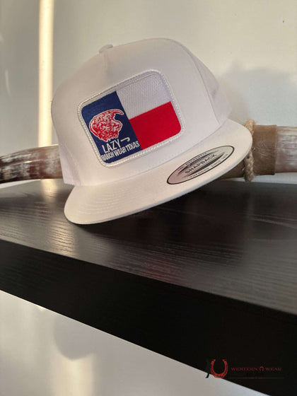 GORRAS LAZY J BLANCAS Estilo 2.4 BANDERA DE COLOR DE TEXAS