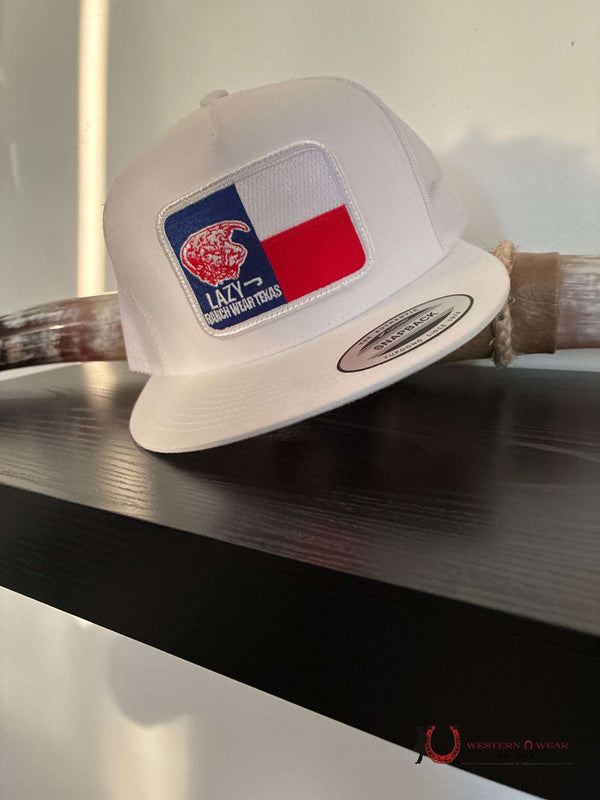GORRAS LAZY J BLANCAS Estilo 2.4 BANDERA DE COLOR DE TEXAS