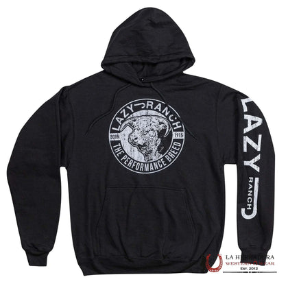 SUDADERA NEGRA CON CAPUCHA LAZY J RANCH PARA HOMBRE 2008