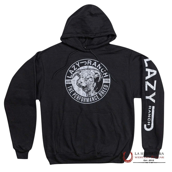 SUDADERA NEGRA CON CAPUCHA LAZY J RANCH PARA HOMBRE 2008