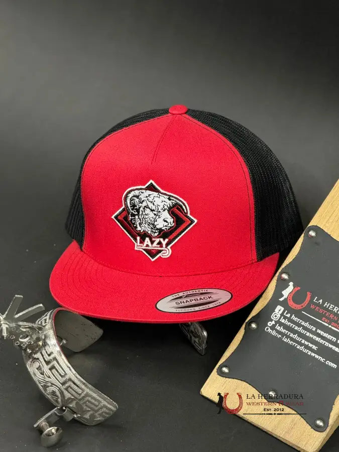 Lazy J Ranch Diamond Logo Red Cap Caps Mens Gorras Hombres