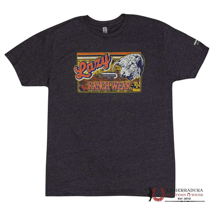 LAZY J RANCH GREY ORANGE LOGO T-SHIRT