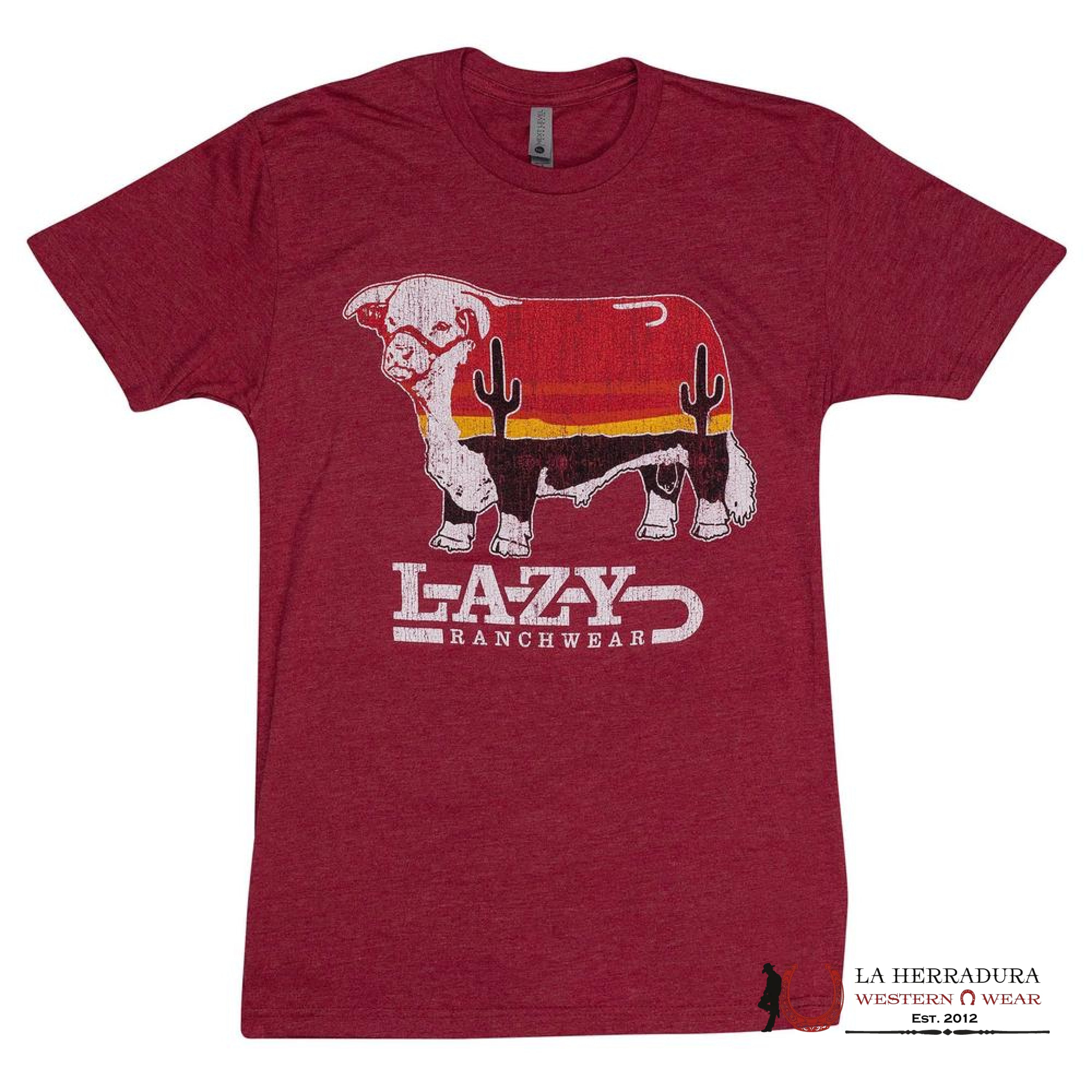 LAZY J RANCH TSHIRT SUNSET CALF ROPA HOMBRES