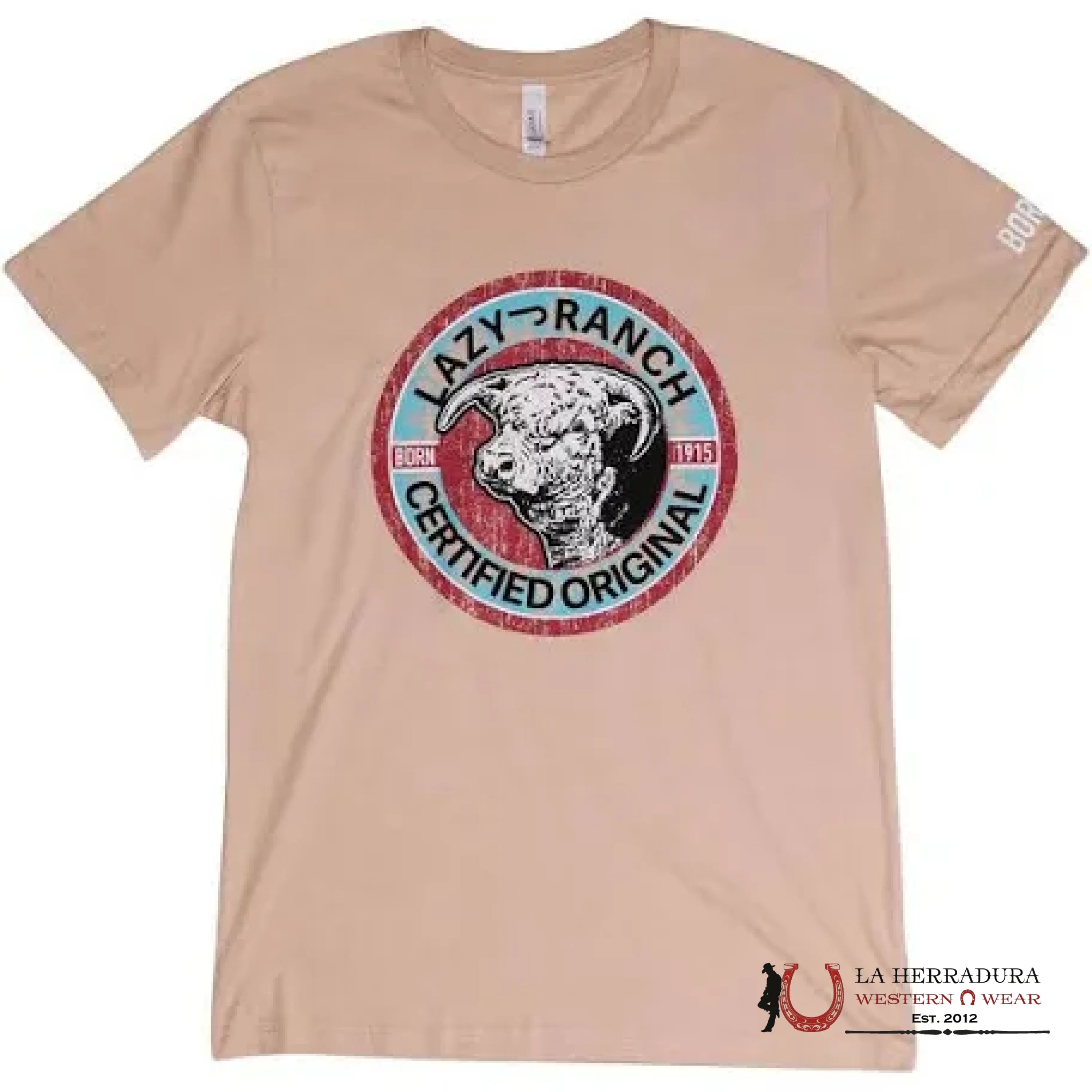 LAZY J RANCH TSHIRT TAN CERTIFIED ORIGINAL ROPA HOMBRES