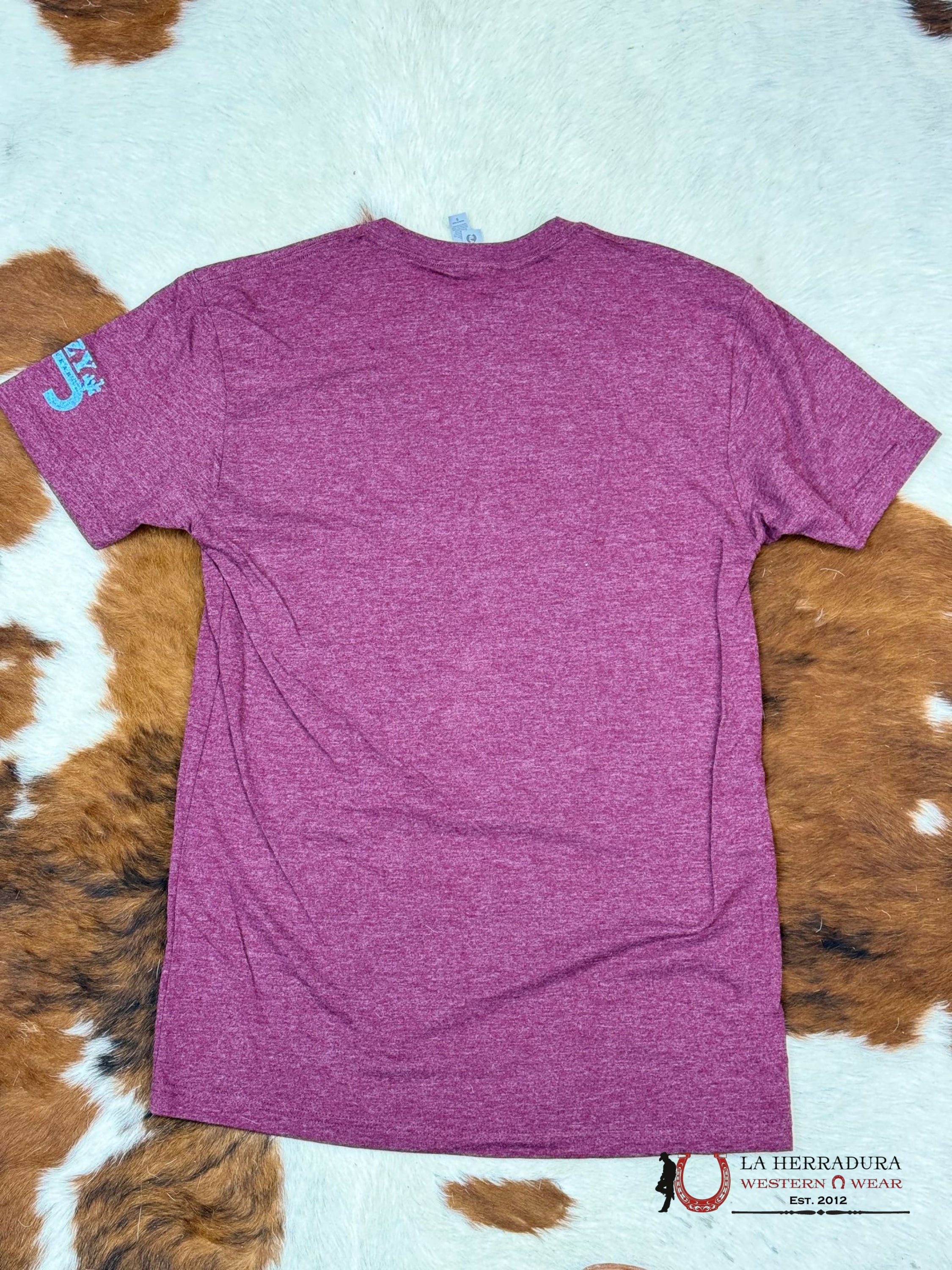 Lazy J Ranch Wear Short Sleeve Maroon T-Shirt Ropa Hombres