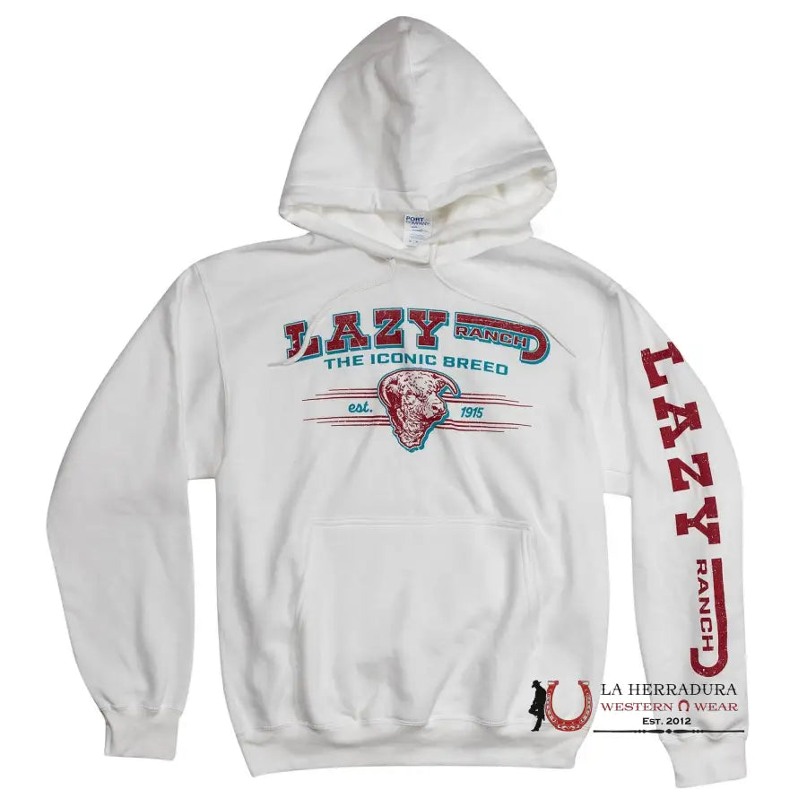 Lazy J Ranch White Hoodie Ropa Hombres