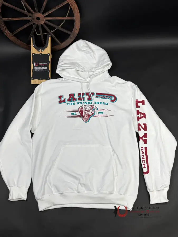 Lazy J Ranch White Hoodie Ropa Hombres