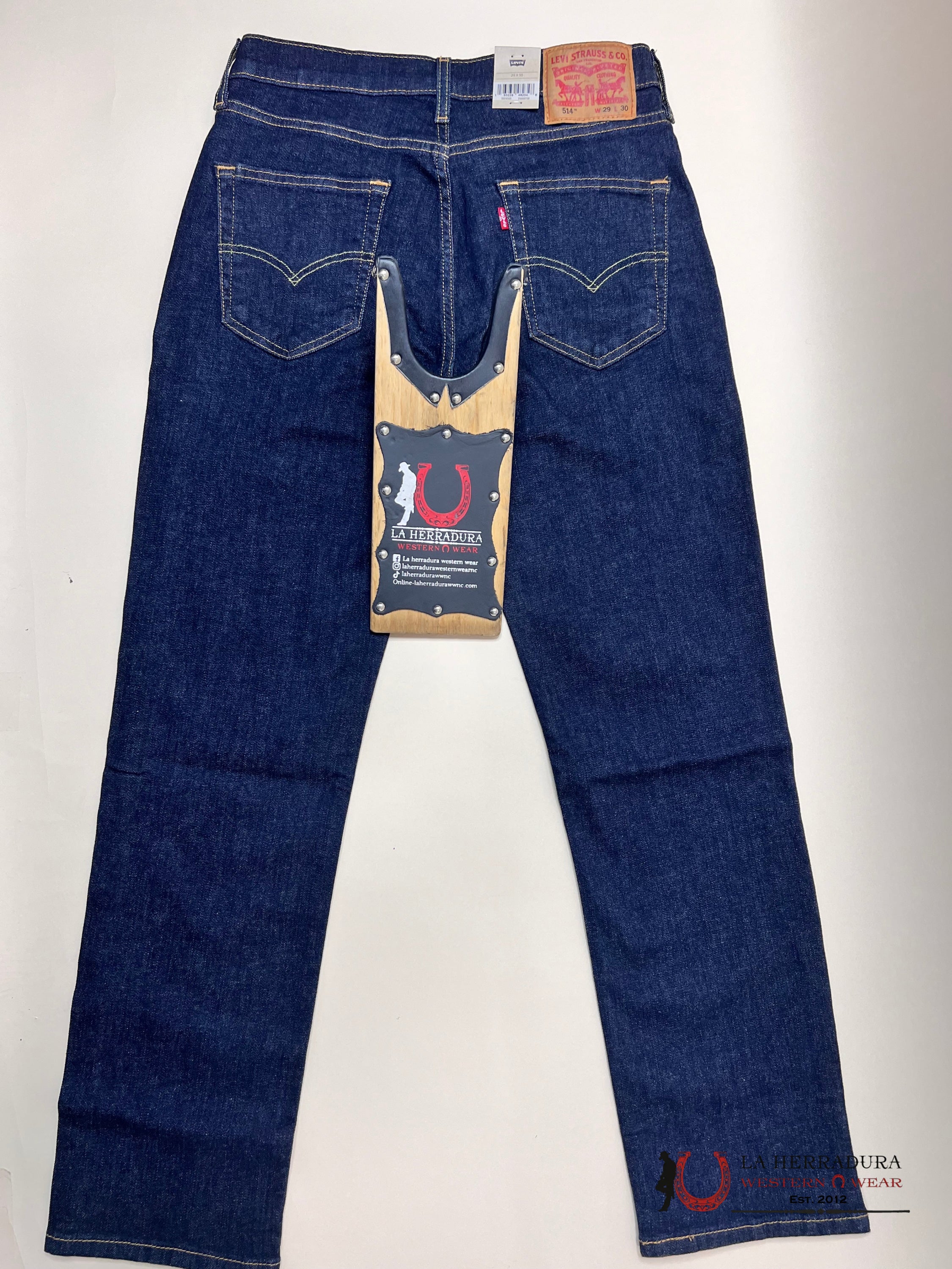navy Levi's men's 514 Straight Stretch Jean- Navy Denim 005141325