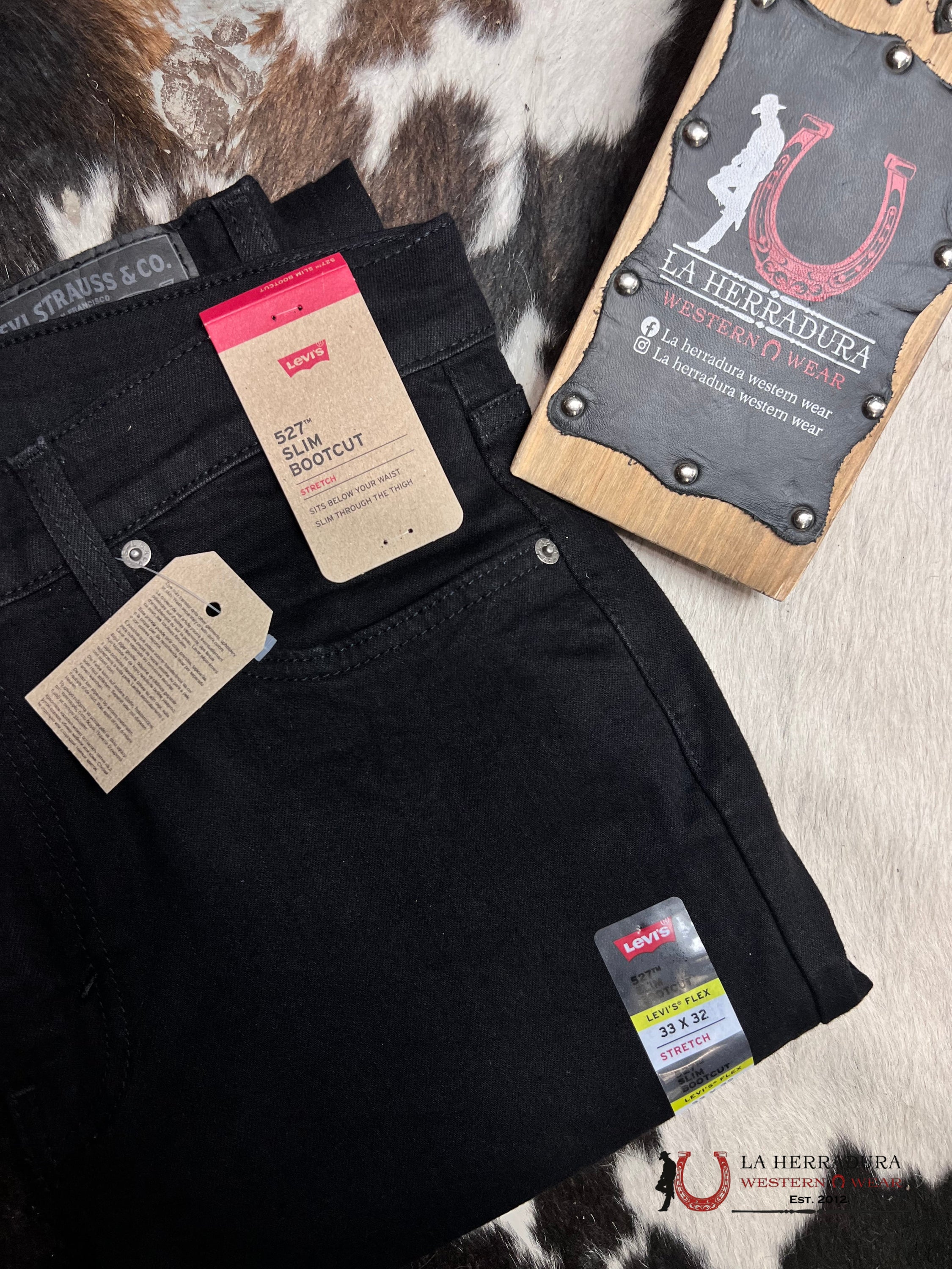 Levi’s 527 Stretch Slim Bootcut Jeans- Black Ropa Hombres