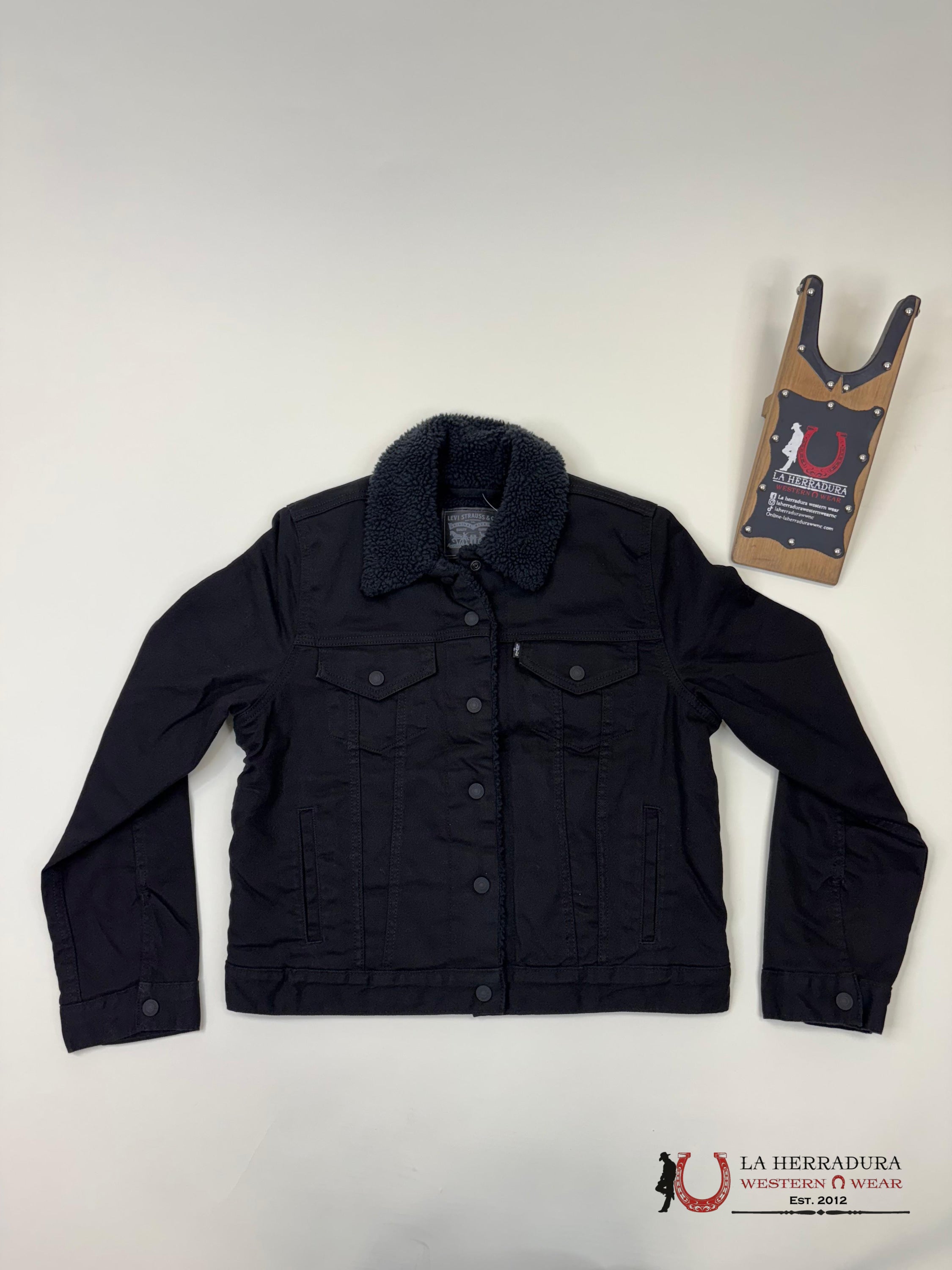 Levi’s Original Sherpa Trucker Black Jacket Ladies Ropa Mujeres