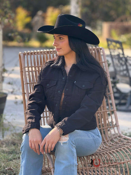 LEV'S ORIGINAL SHERPA TRUCKER BLACK JACKET LADIES 361360020